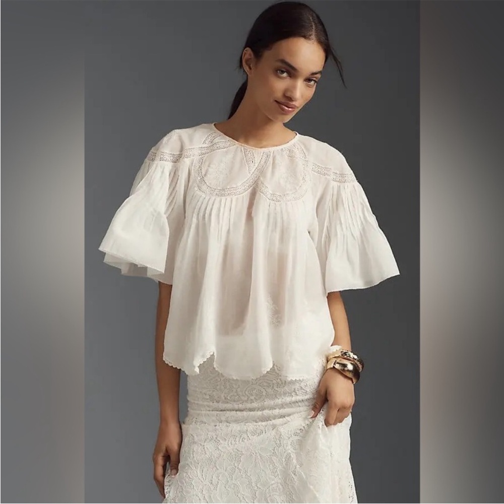 FARM Rio Embroidered Swing Cotton Blouse